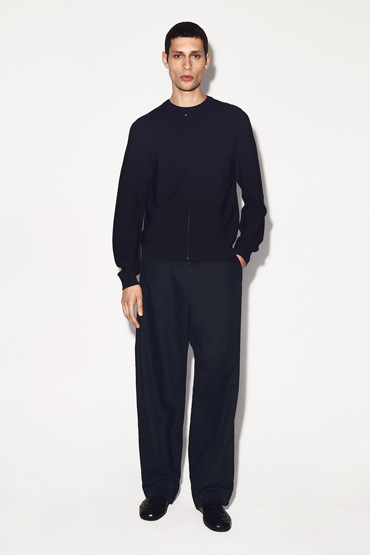 レーサーネック ニットジャケット